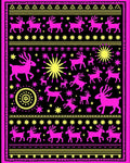 Vibrant Pink Reindeer Stellar Sun Rug