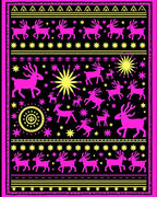 Vibrant Pink Reindeer Stellar Sun Rug