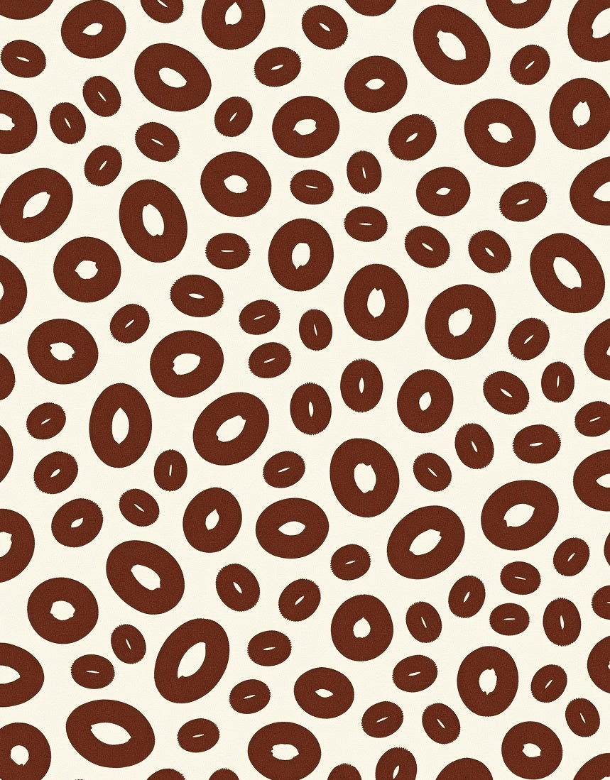 Warm Brown Oval Scattered Scatter Rug