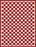 Classic Red White Checkered Grid Rug