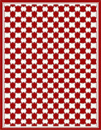Classic Red White Checkered Grid Rug
