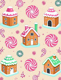 Gingerbread Houses Candy Swirls Background Rug