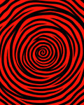 Bold Red Black Swirl Rug
