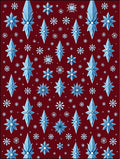 Sparkling Ice Crystal Snowflakes Red Rug