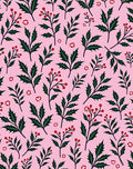Pink Berry Holly Leaf Garland Rug