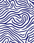 Deep Blue Organic Wavy Lines Rug