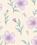Pastel Purple Blooming Floral Sprigs Rug