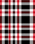 Red Black White Plaid Tartan Rug