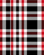 Red Black White Plaid Tartan Rug