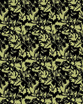Pale Green Floral Sprig Black Rug