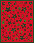 Crimson Green Poinsettia Blooming Garden Rug