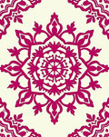 Crimson Floral Medallion Cream Rug