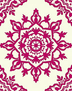 Crimson Floral Medallion Cream Rug