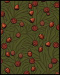 Autumn Acorn Spiky Botanical Branch Rug
