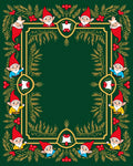 Festive Evergreen Gnomes Border Rug