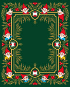 Festive Evergreen Gnomes Border Rug