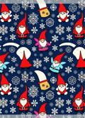 Charming red gnome snowflake collage Rug