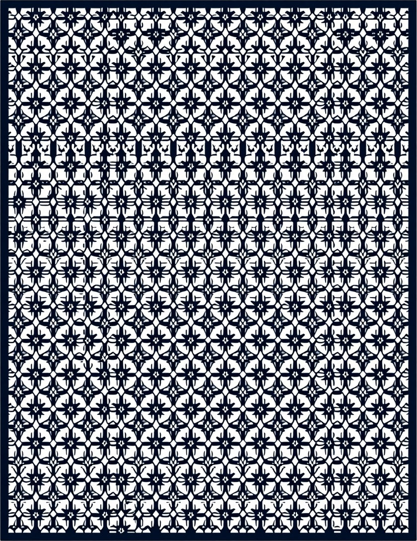 Dark Navy Starburst Lattice Rug