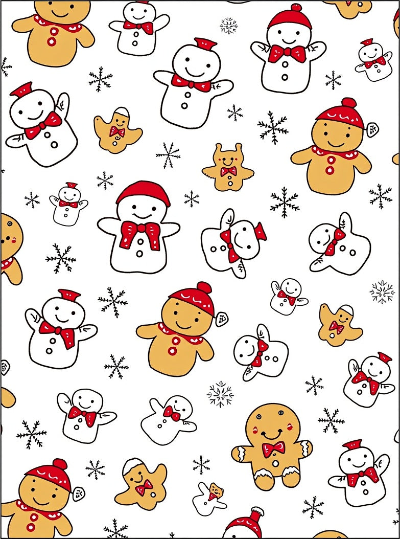 Cute Snowmen Gingerbread Friends White Rug
