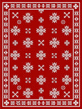 Crimson White Snowflake Garden Rug
