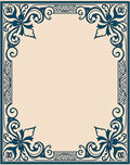 Dark Teal Floral Flourish Frame Rug