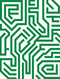 Green Circuit Board Maze Rug