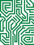 Green Circuit Board Maze Rug