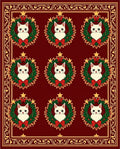 Festive Red Wreath Cat Collage Rug