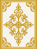 Golden Floral Medallion Corners Rug