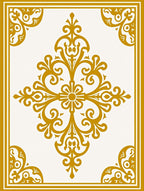 Golden Floral Medallion Corners Rug