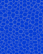 Electric Blue White Hexagonal Grid Rug