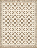 Ornate Beige Geometric Chain Rug