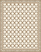 Ornate Beige Geometric Chain Rug