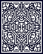 Black and White Abstract Graphic Maze Rug