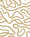 Golden Flowing Line Abstract Rug