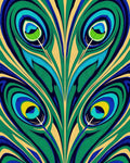 Bold Peacock Feather Eyed Swirl Rug