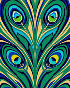 Bold Peacock Feather Eyed Swirl Rug