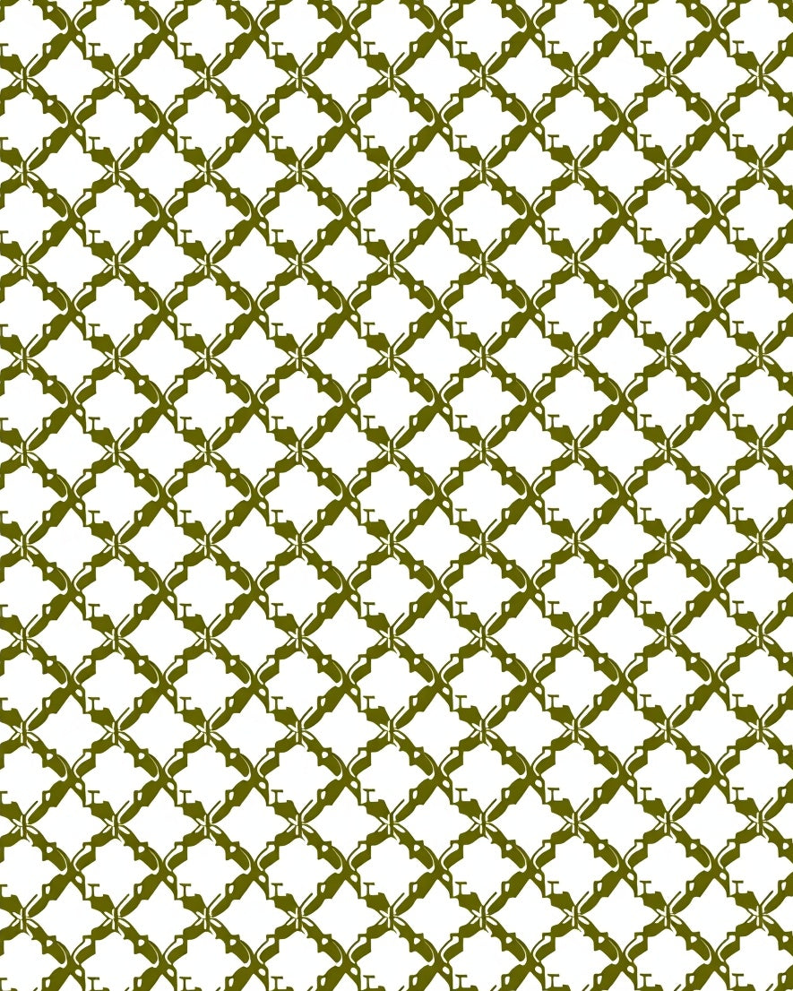 Sage Green Interlocking Leaf Lattice Rug