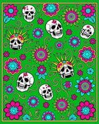 Vibrant Skull Floral Daydream Rug