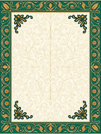 Emerald Gold Vintage Floral Scroll Rug