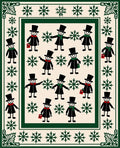 Festive Snowman Snowflake Cream Border Rug