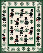 Festive Snowman Snowflake Cream Border Rug