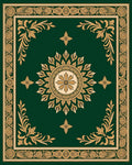 Emerald Green Floral Medallion Rug