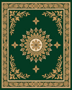 Emerald Green Floral Medallion Rug