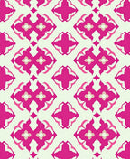 Vibrant Pink Floral Diamond Tile Rug