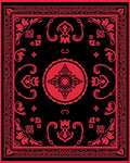 Crimson Floral Medallion Black Rug