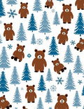 Brown Bears Among Blue Pine Trees Rug