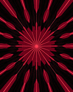 Fiery Red Starburst Bloom Ray Rug