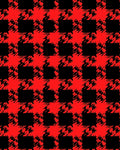 Classic Red Black Houndstooth Check Rug