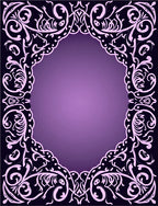 Ornate Violet Scrollwork Overlay Rug